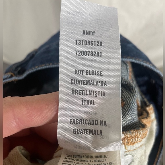 Abercrombie & Fitch Straight Dark Blue Jeans Men's 28x30 Button Fly - Picture 8 of 8